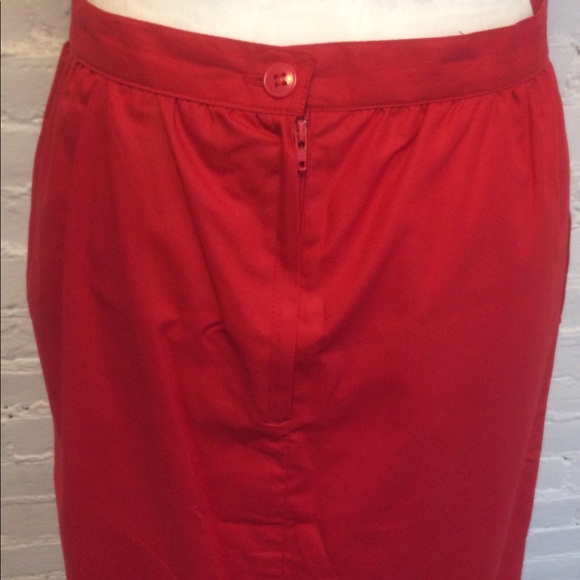 Vintage 80s Juno skirt suit red cotton size 11 - Picture 6 of 9